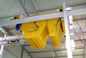 Overhead concrete transporters
